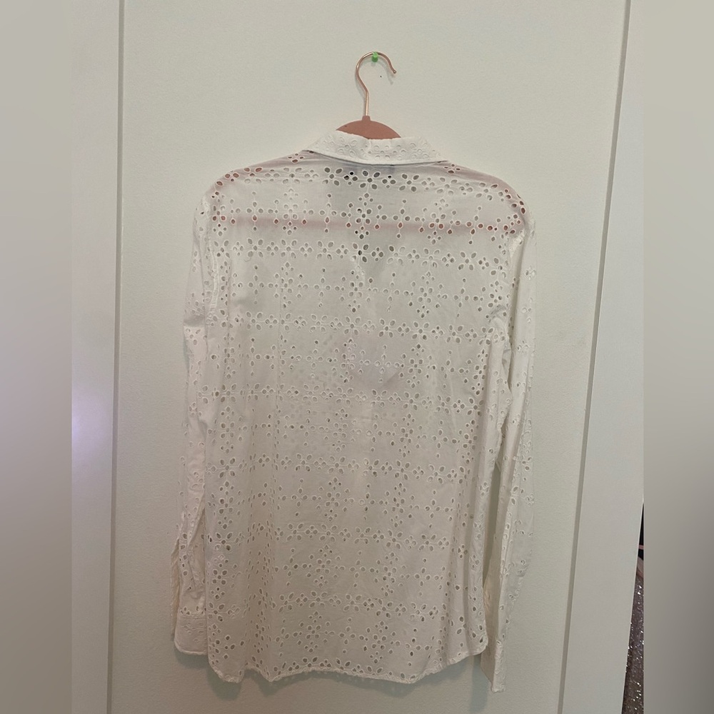 NWT Lauren Ralph Lauren White Eyelet Shirt – Size XL - Picture 5 of 6